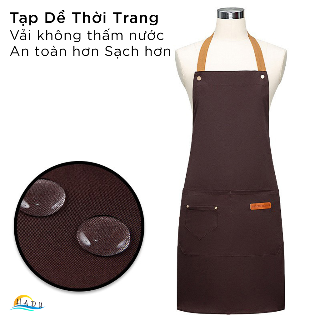 Tạp Dề Nấu Ăn Pha Chế Chống Nước Cho Cả Nam Và Nữ Cao Cấp HADU