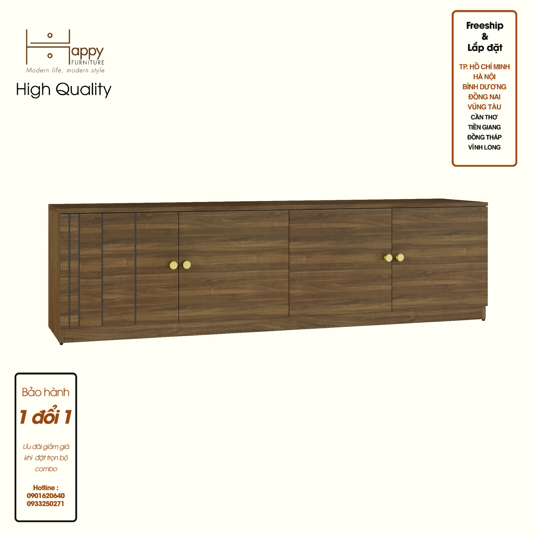JOVIE, Kệ TV 4 cửa mở , 180cm x 40cm x 50cm , KTV_043