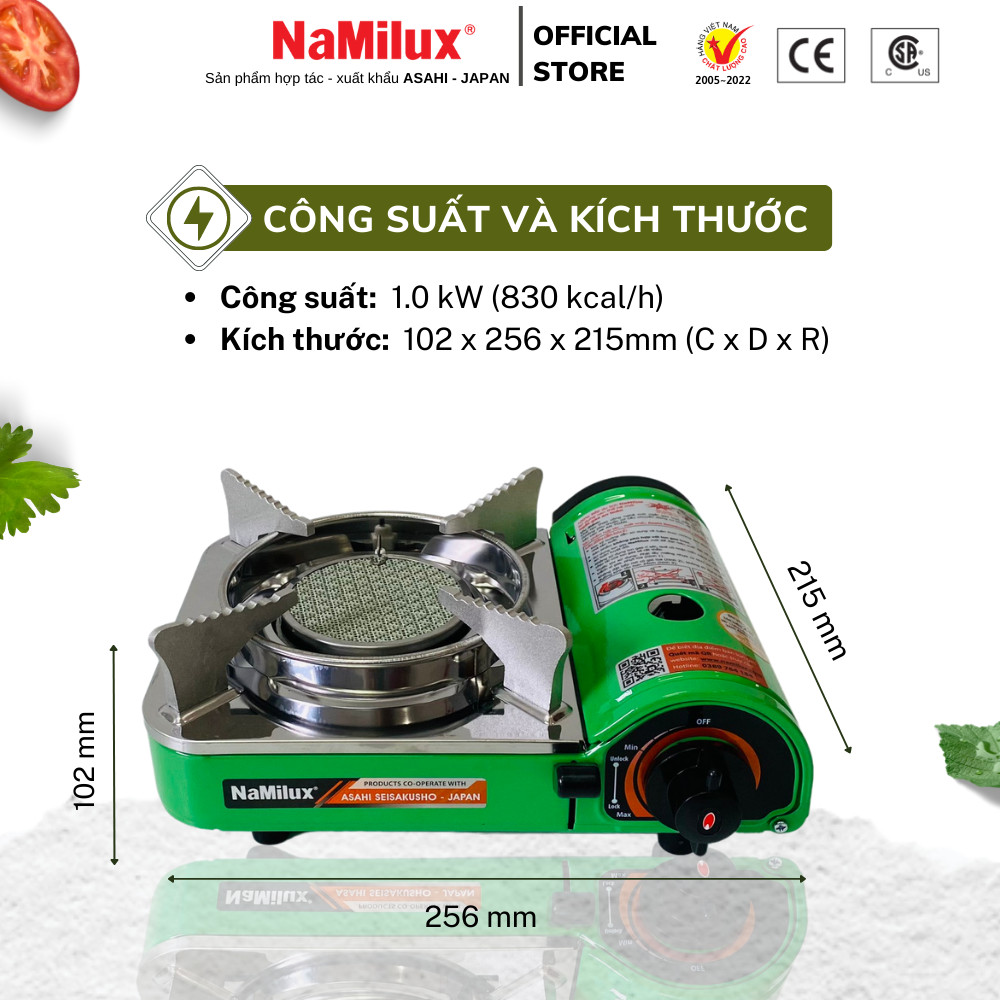 Bếp Gas Mini (Du Lịch) Hồng Ngoại NaMilux NH-P2771PS│Thiết Kế Nhỏ Gọn, Tiết Kiệm Diện Tích│Hàng Chính Hãng