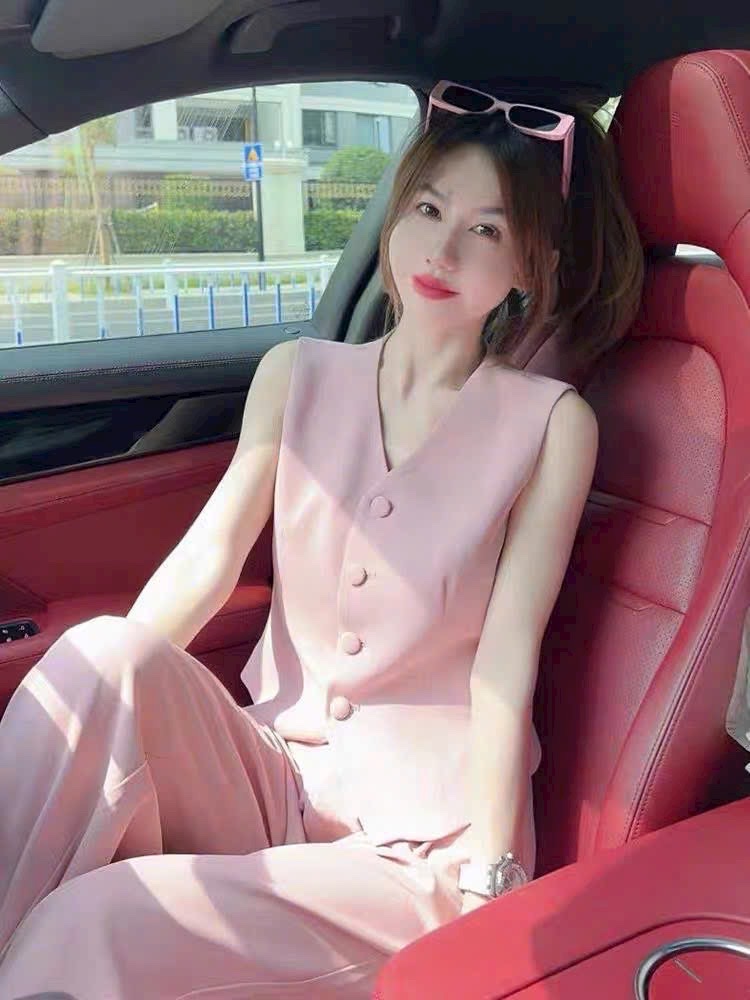 SET ÁO CROPTOP GILE HỒNG PASTEL + QUẦN TÂY DÀI LƯNG CAO ỐNG RỘNG ĐI CHƠI NOEL ĐI TIỆC GIÁNG SINH DẠO PHỐ ĐI BIỂN