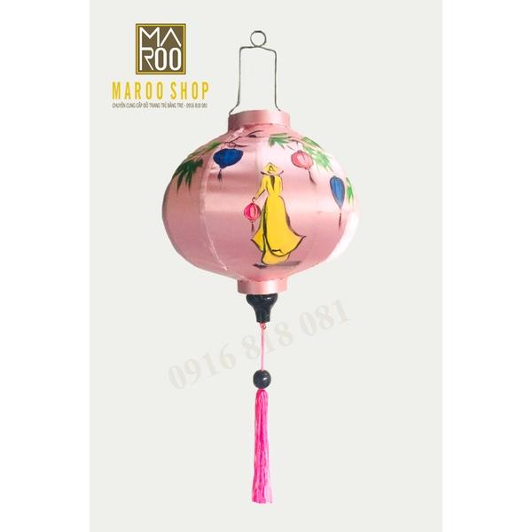 COMBO 10 Đèn lồng Hội An size 30 cm vẽ họa tiết xinh xắn chuyên dùng trang trí ngoài trời