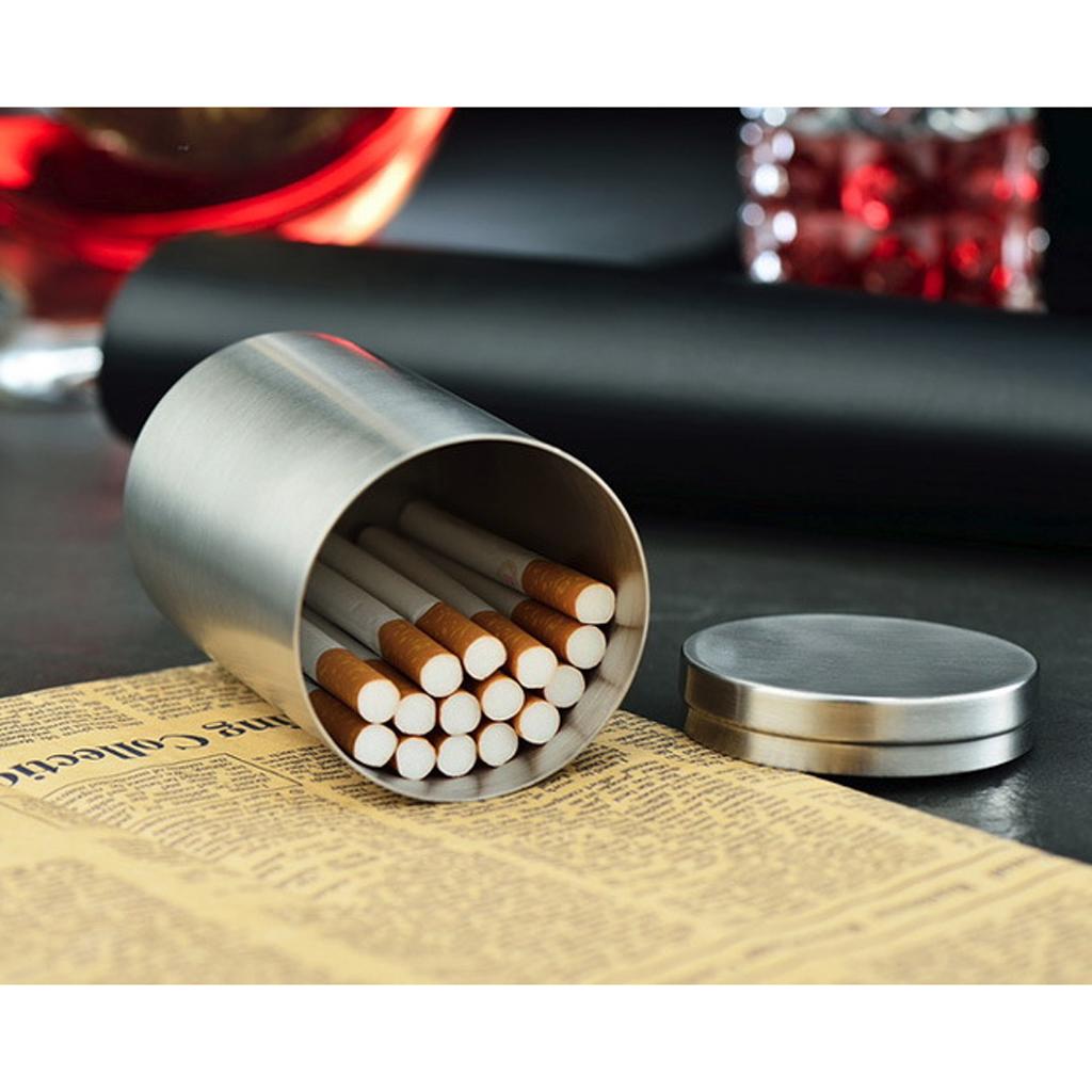 Storage Canister Tin Jar Tea Coffee Container Stainless Steel Cigarette Box