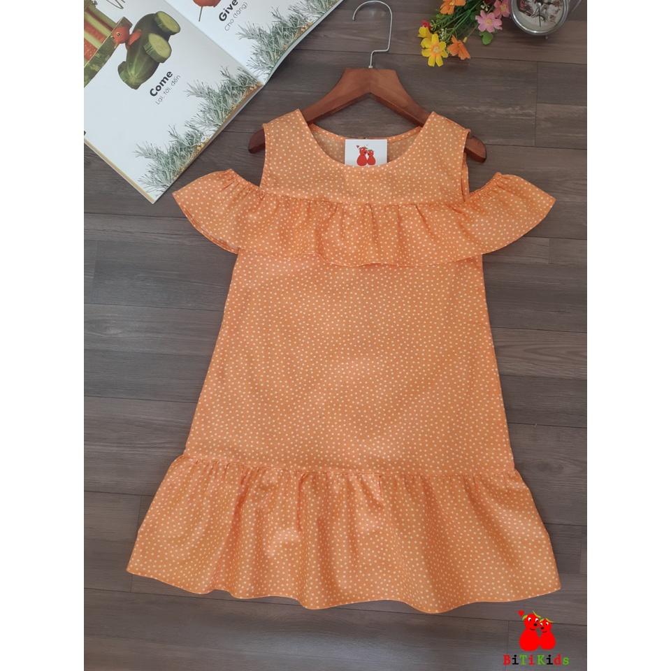 Đầm bé gái,váy trẻ em đuôi cá ,BITIKIDS, họa tiết chấm bi kate cotton size 0 đến 5 tuổi