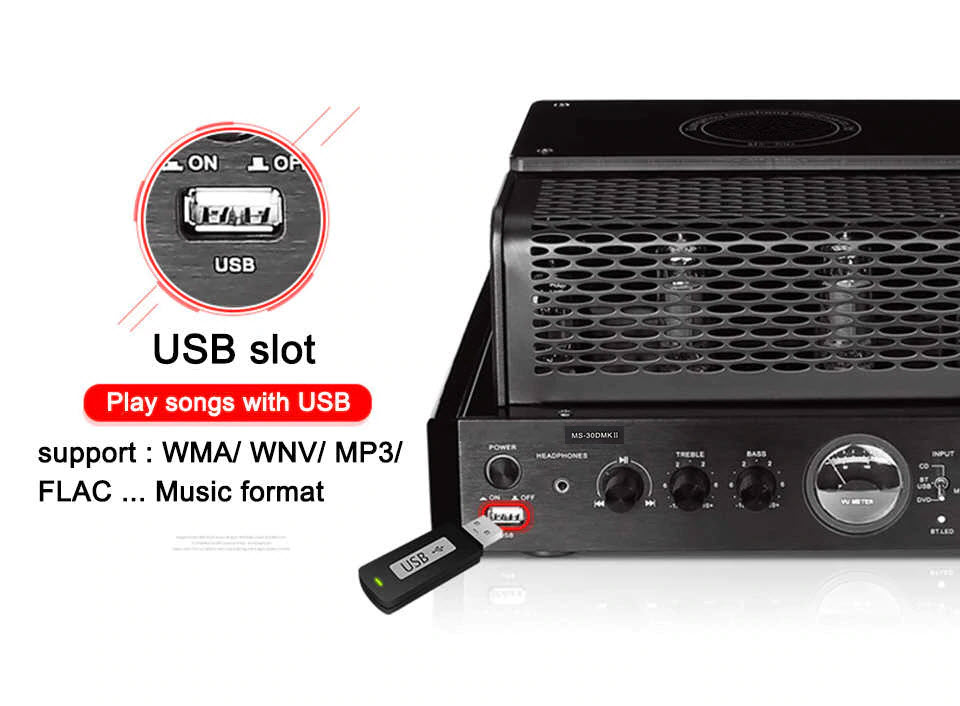 Amply Đèn MS-30D MKII Tích Hợp Bộ Giải Mã Âm Thanh DAC Model 2019 Hỗ Trợ Kết Nối Bluetooth, Cổng USB, Cổng Quang và Cáp Đồng Trục AnZ