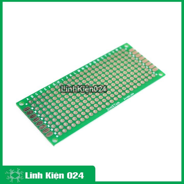 Phíp Đồng Đục Lỗ 2 Mặt PCB Xanh Tốt  Dày 1.6mm