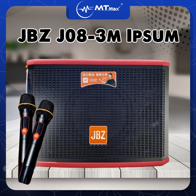 Loa kéo JBZ J08-3 Loa Kéo Di Động Bass 25cm - Kèm 2 Micro Không Dây - Loa Kẹo Kéo Xách Tay Du Lịch - Đầy Đủ Kết Nối Bluetooth, AUX, USB, SD card - Thiết kế sang trọng, âm thanh sống động - Hàng chính hãng