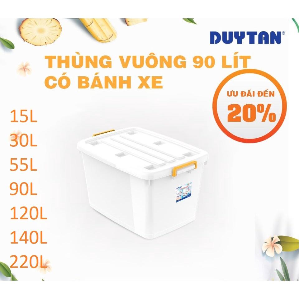 Thùng Nhựa Vuông Đựng Đồ Đa Năng Có Bánh Xe Duy Tân 15L/30L/55L/90L/120L