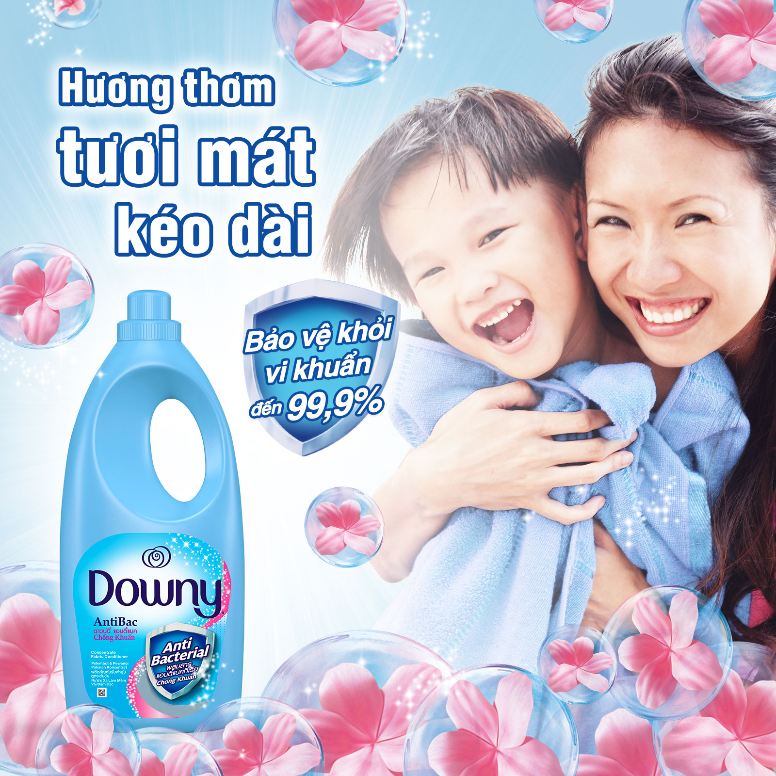 Nước Xả Vải Downy Đam Mê/ Quyến Rũ/ Nắng Mai/ Chống Khuẩn Ngăn Mùi Hôi Dạng Chai 4L