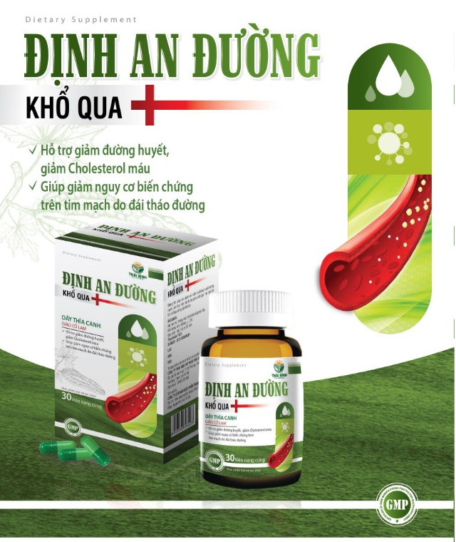 Viên Uống Giúp Hạ Nhanh Đường Huyết Định An Đường - Giảm Biến Chứng Bệnh Tiểu Đường Type 1 Và Type 2, Hạ Mỡ Máu, Giảm Cholesterol Trong Máu - Lọ 30 Viên