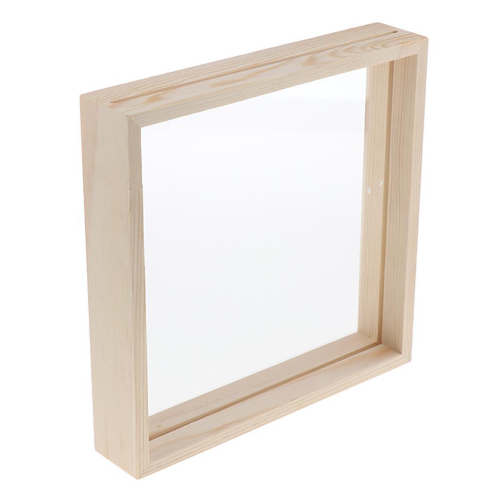 Creative double-sided glass transparent wooden frame 11.4 x 16.4cm