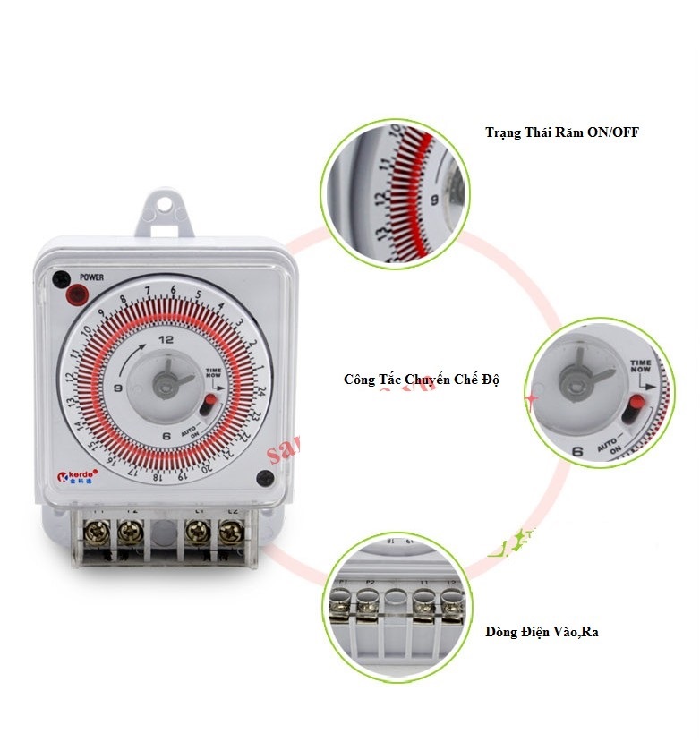 Công tắc hẹn giờ lập trình giờ bật tắt điện công suất lớn Kerde