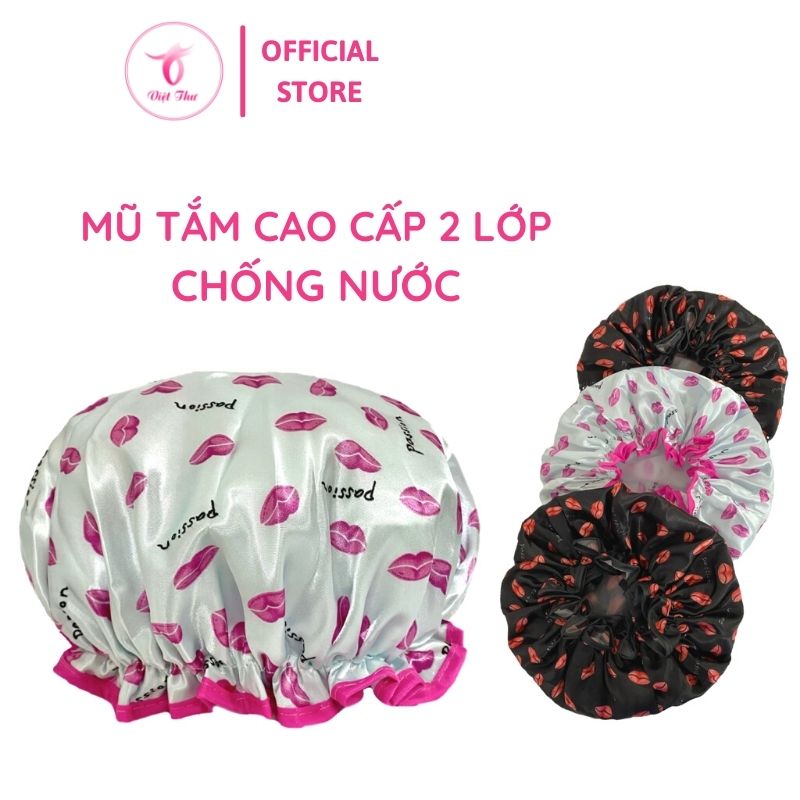 Mũ ủ tóc, mũ trùm đầu khi tắm, mũ tắm 2 lớp chống thấm nước cao cấp Việt Thư