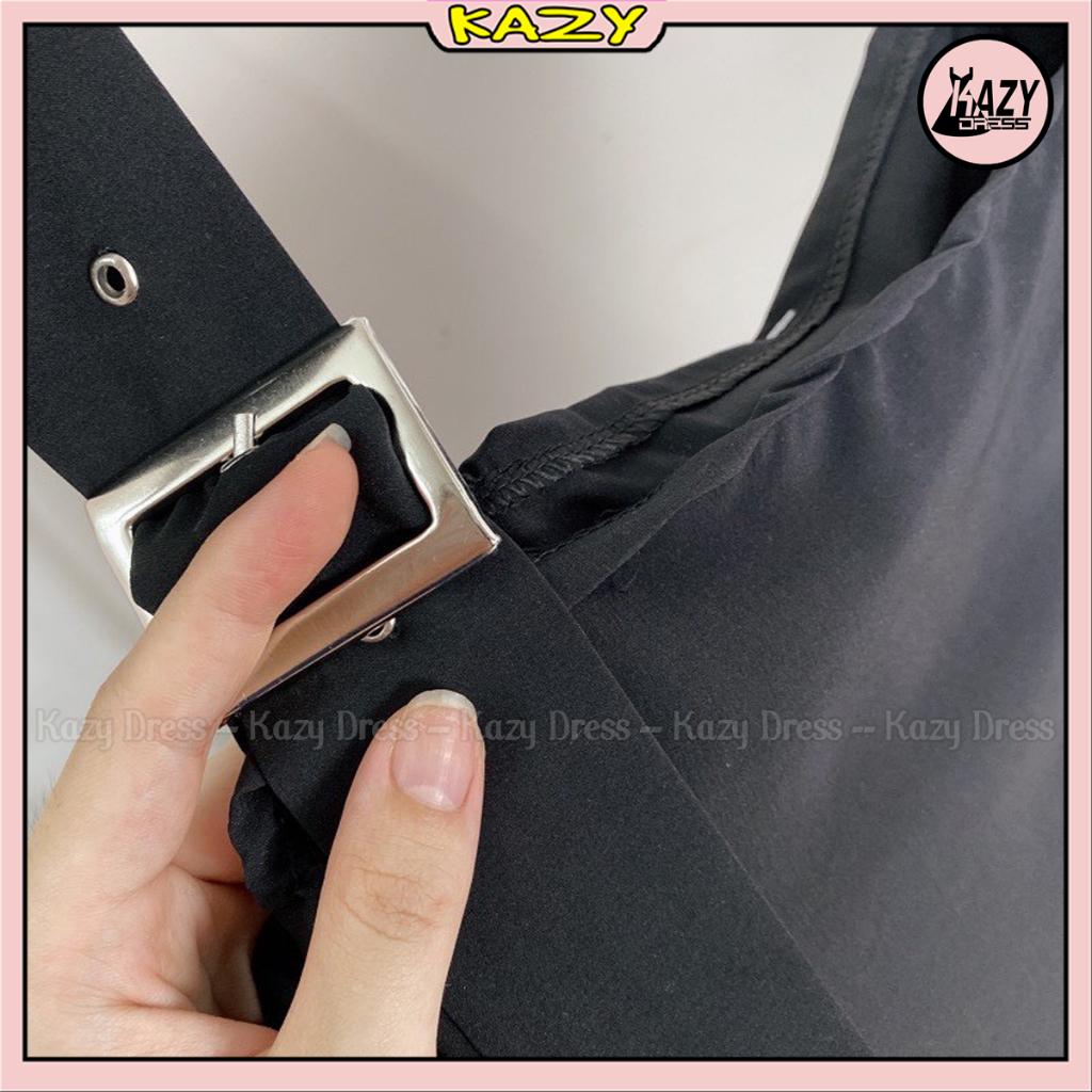 Váy hai dây xẻ tà lệch tầng hack dáng phong cách trẻ trung KAZY DRESS V008