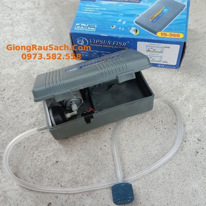 Máy Thổi Sục Oxy bể cá Dùng Chạy bằng Pin Bể Cá Cảnh Mini V960