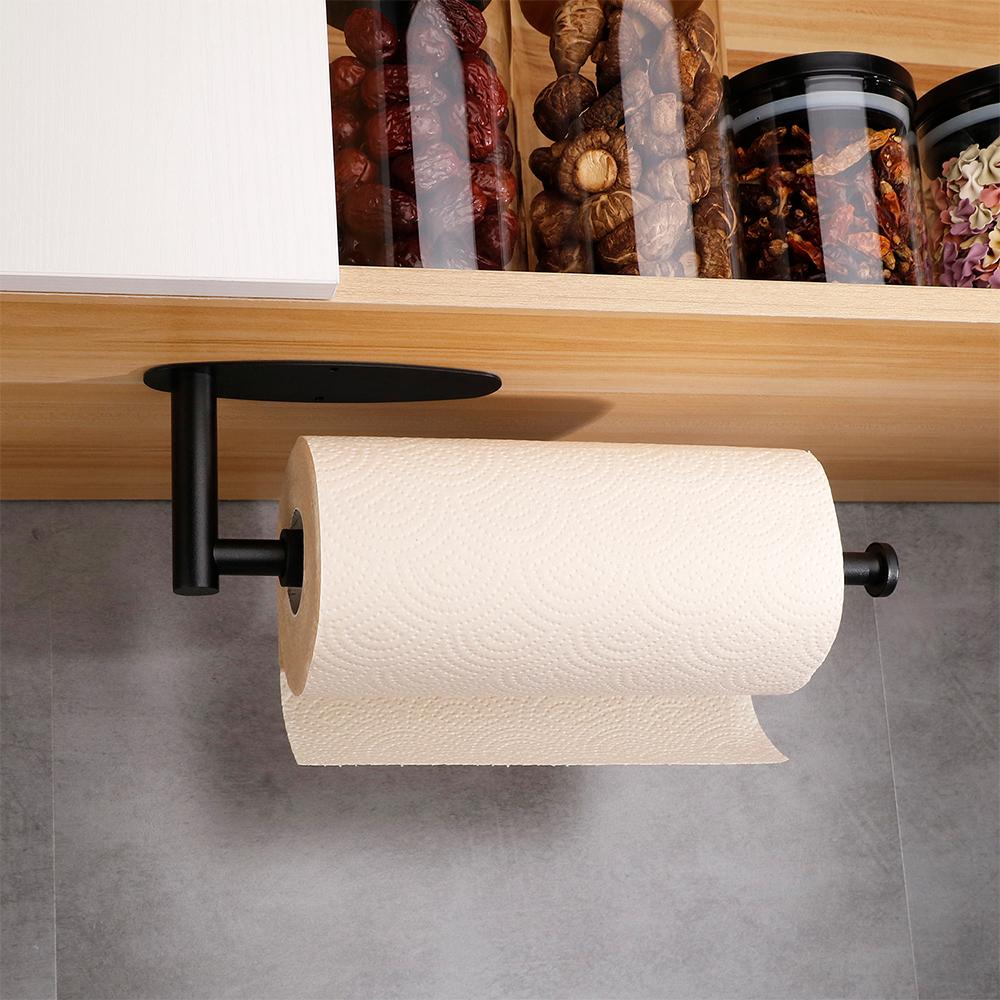 Paper Towel Holder Stainless Steel Toilet Roll Holder with Damping Design for Bathroom Adhesive or Screw Installation