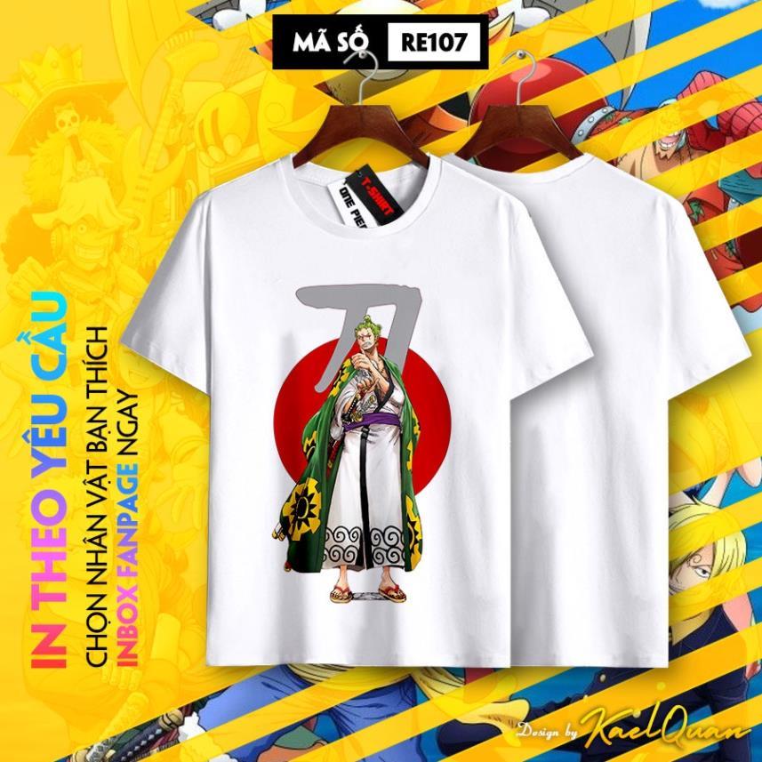 Áo Thun Phông In Hình Zoro Mũ Rơm, Áo Luffy One Piece Áo Unisex Nam Nữ Tay Ngắn Chất Mà Rẻ