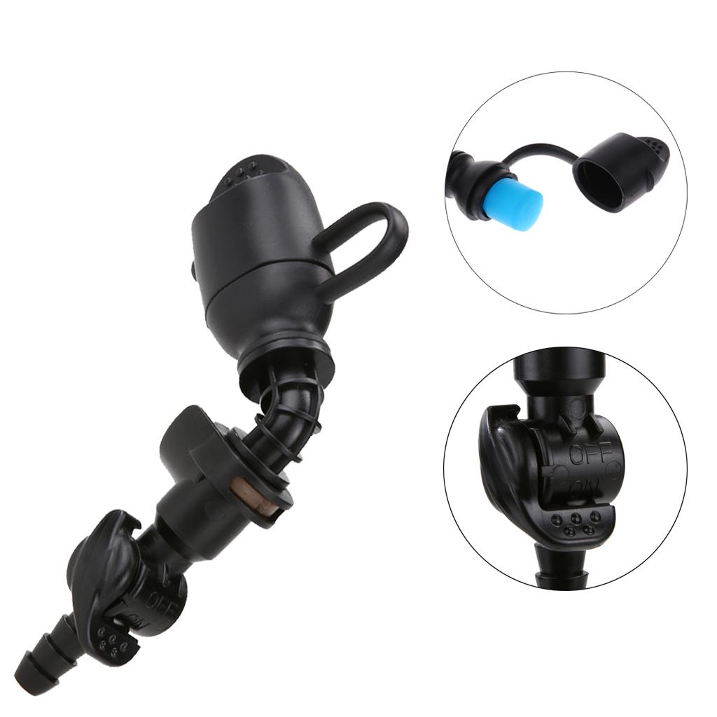 2xWater Bag Hydration Pack Bite Valve Nozzle Bladder Black 7.5x7cm 90 Degree