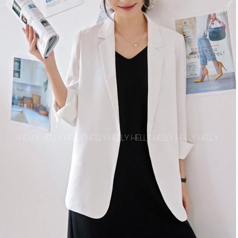 Áo vest blazer mỏng xẻ sườn có độn vai m130