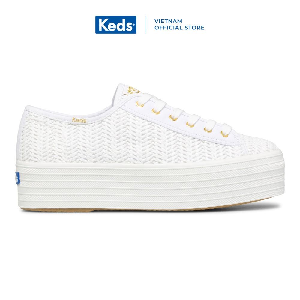 Giày Keds Nữ- Tripple Up Raffia White- KD066006