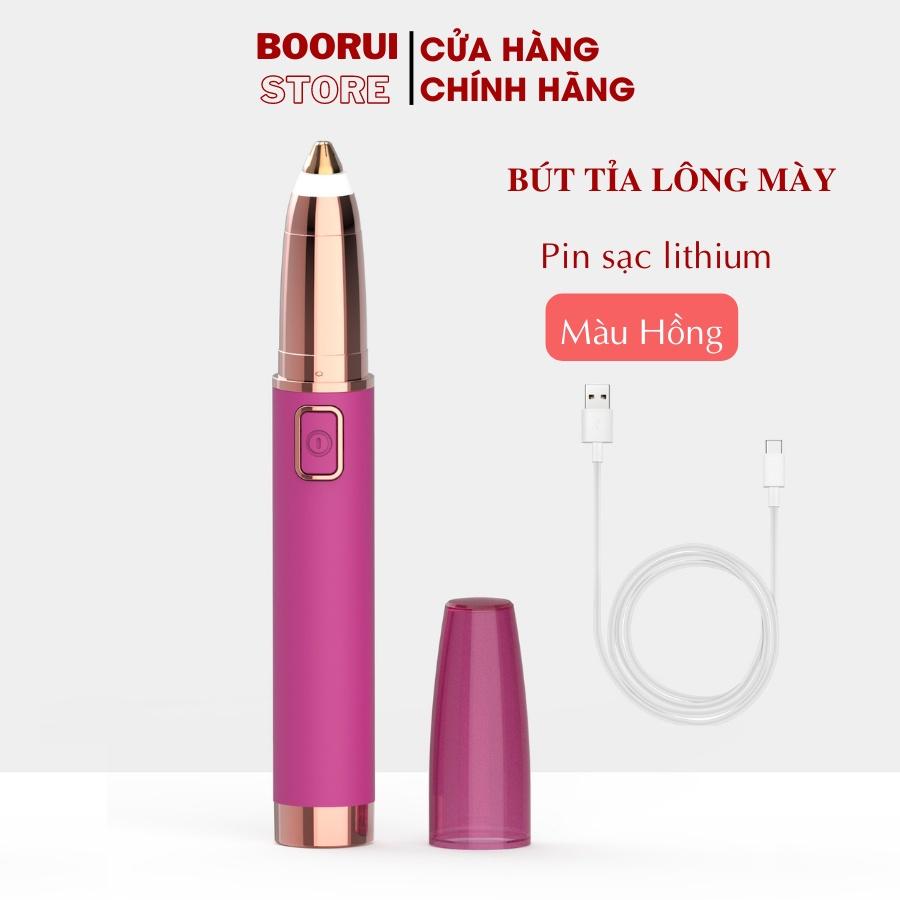 Bút tỉa lông mày cao cấp Boorui 01, Máy tỉa ria mép, lông mũi, thẩm mỹ cho phái đẹp sạc USB an toàn - Hàng loại 1