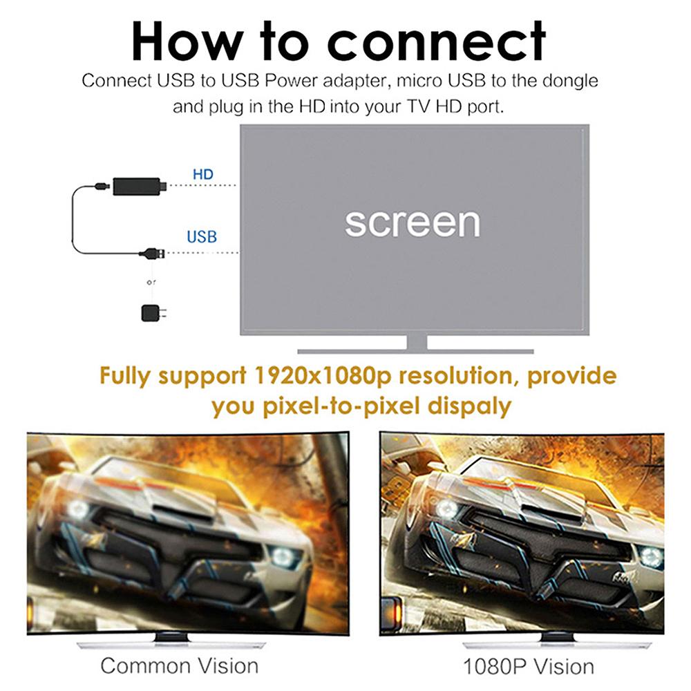 Q1 AV+HD WiFi Display Dongle Support AV HD Output 1080P Resolution Stable Transmission for Phone Tablet Laptop Projector Monitor