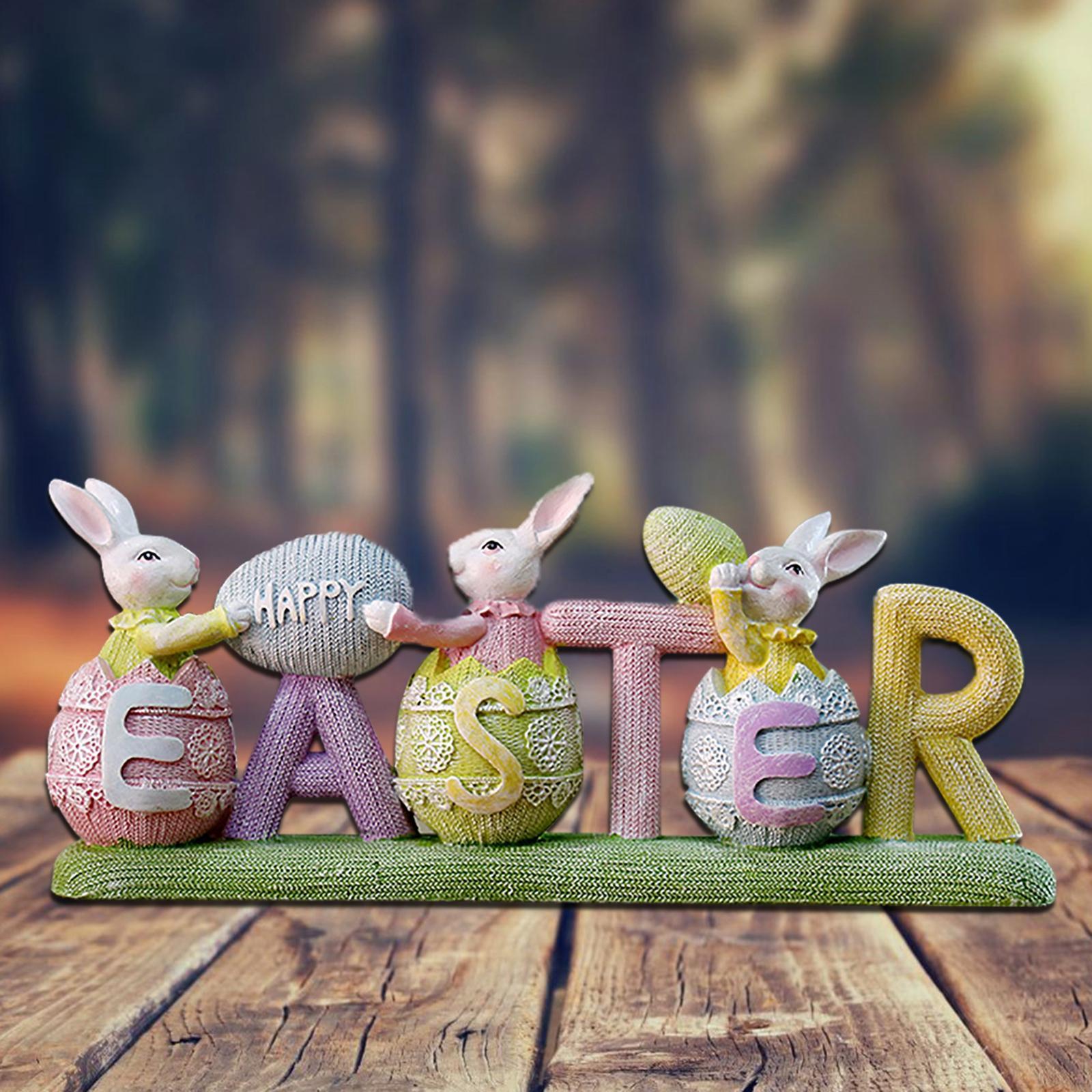 Easter Bunny Decor Bunny Statue for Tabletop Home Ornaments
