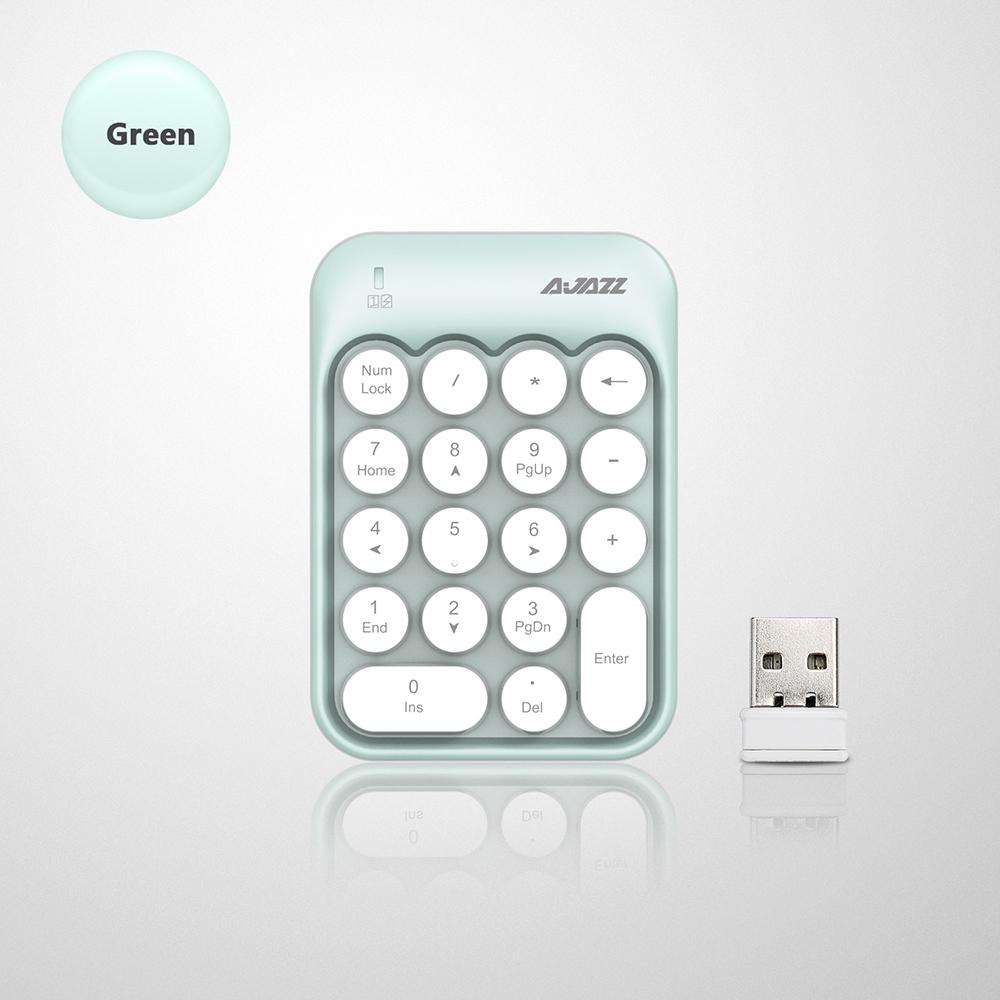 Bàn phím số không dây Ajazz 2.4G kỹ thuật số cho Window XP Win7 8 10 ios Máy tính xách tay