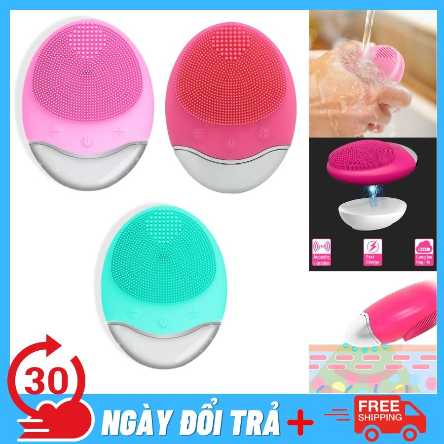 Máy Rửa Mặt Silicone, Sóng Siêu Âm, Sạc Không Dây, Lấy Bụi Bẩn Sâu Trong Da, Pin Đầy Dùng 30 Ngày BRIGHT FACE