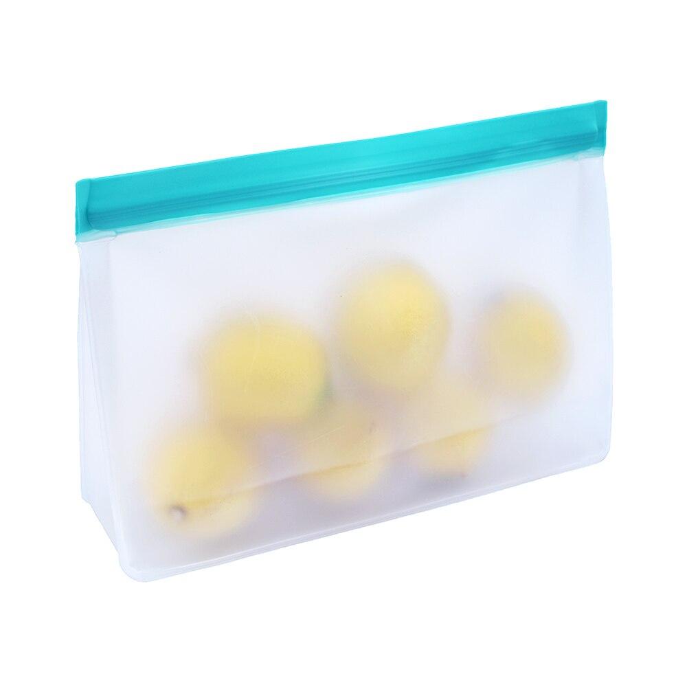 Reusable Slicone Food Storage Bags Easy Seal Ziplock Lunch Freezer Bag for Kid Fresh Food Containers Home Kitchen Organizer