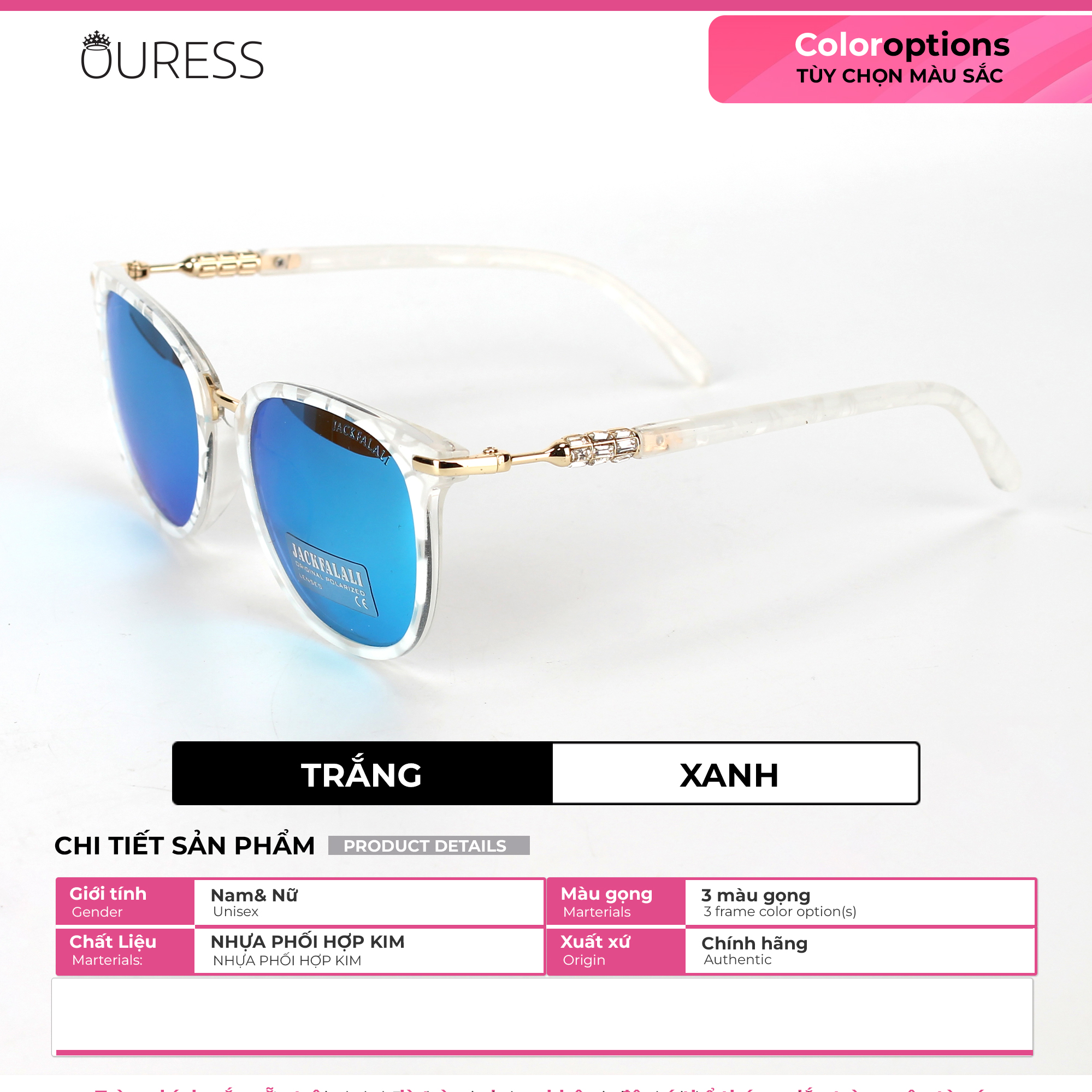 Kính mát sw8812 chống uv thời trang cá tính siêu nhẹ siêu bền OURESS