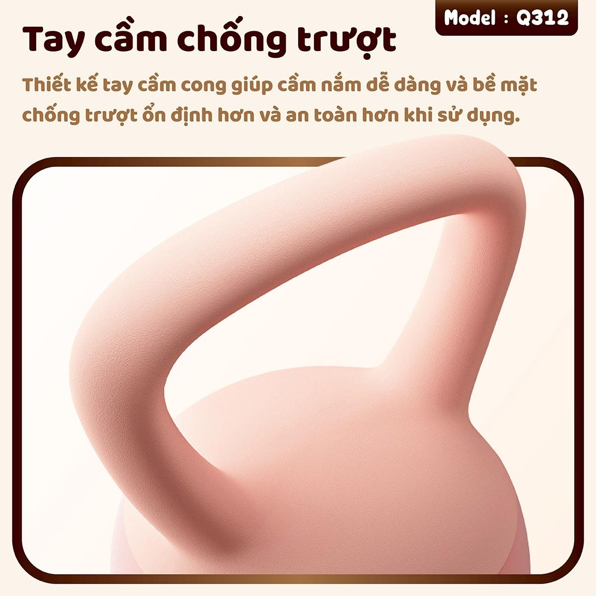 BG Tạ Bình Q312 - 4KG Cao Su Mềm, chuông Ấm, Tạ Ấm - Q312-4KG
