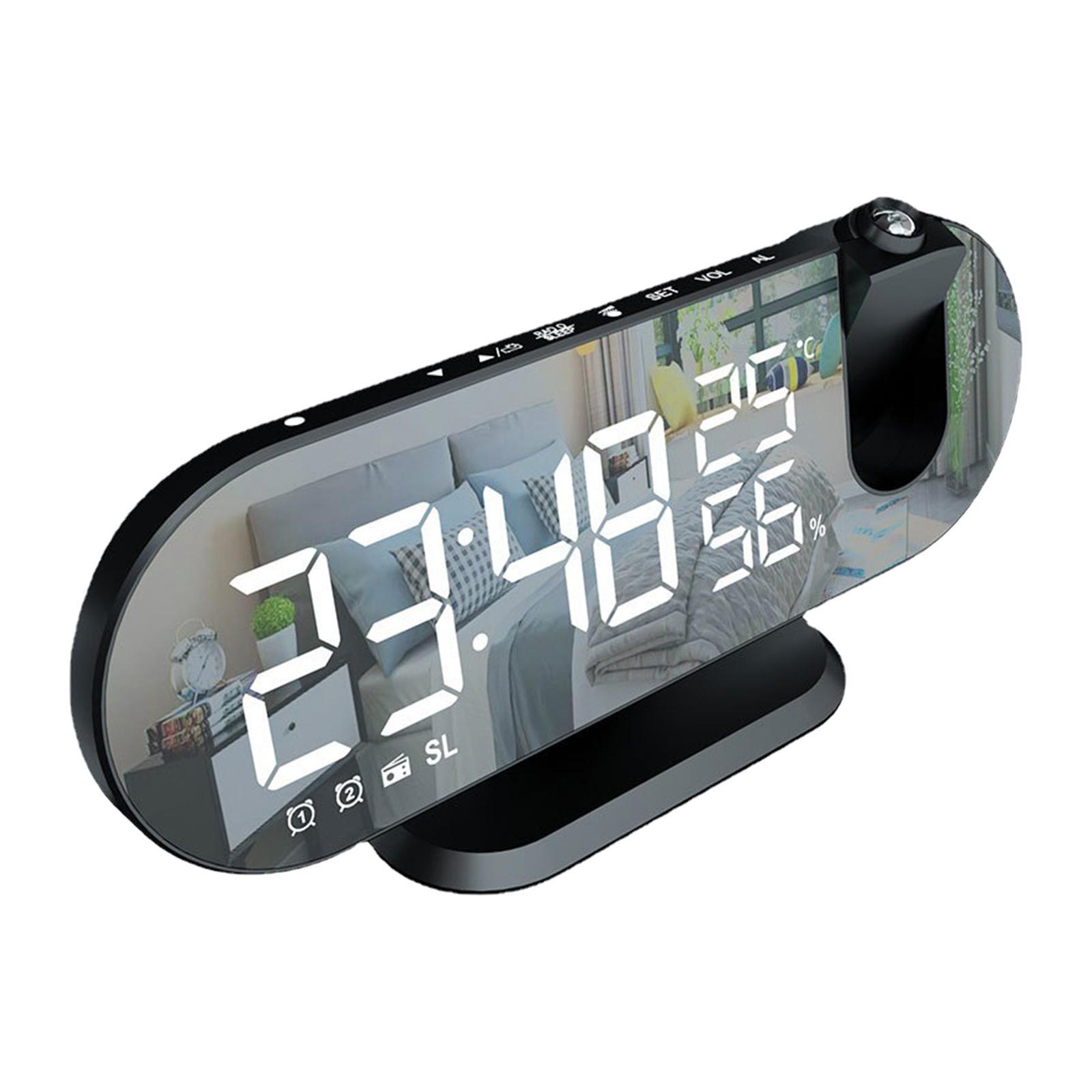 LED Digital Projection Alarm Time Clock Snooze Bedside