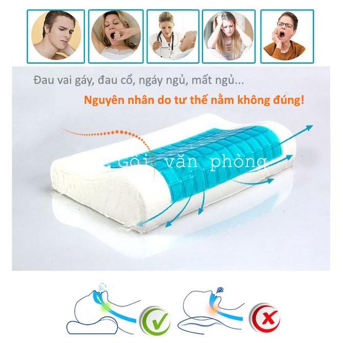 Gối Ngủ Định Hình Cao Su Non Gel Lạnh ZURI PILLOW - GDH02 Thoáng Mát Cho Người Đau Mỏi Vai Gáy, Chống Ngáy Ngủ