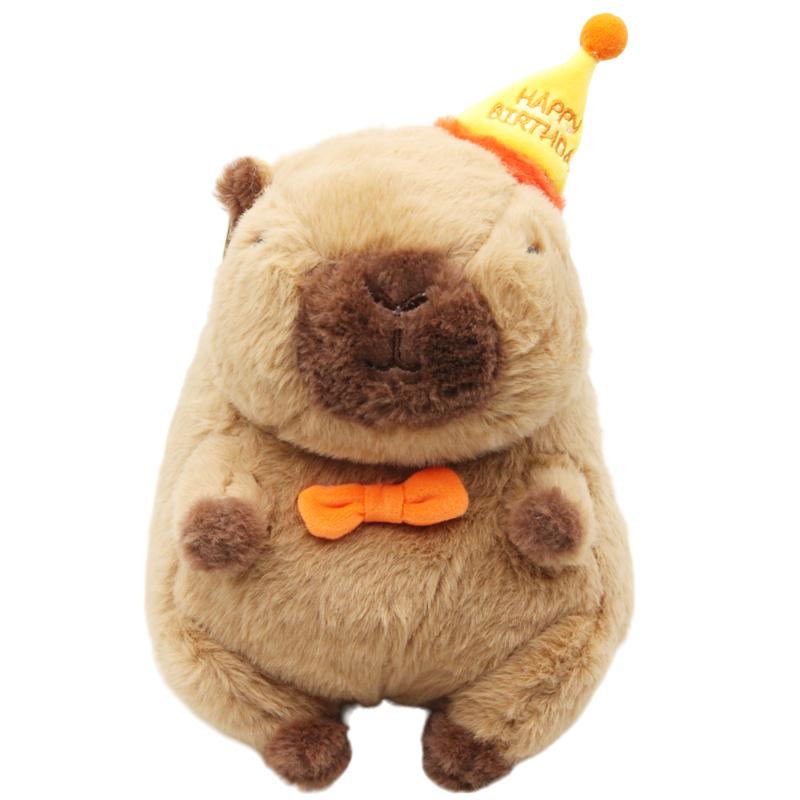 Thú Bông Capybara Đội Nón Sinh Nhật 25 cm - Nuan Nuan YHLMT25