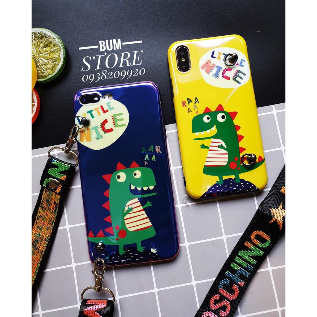 Ốp Lưng Dẻo Họa Tiết Khủng Long Kèm Dây Đeo Cho Iphone XS MAX / X / XS / 8 PLUS / 7 PLUS