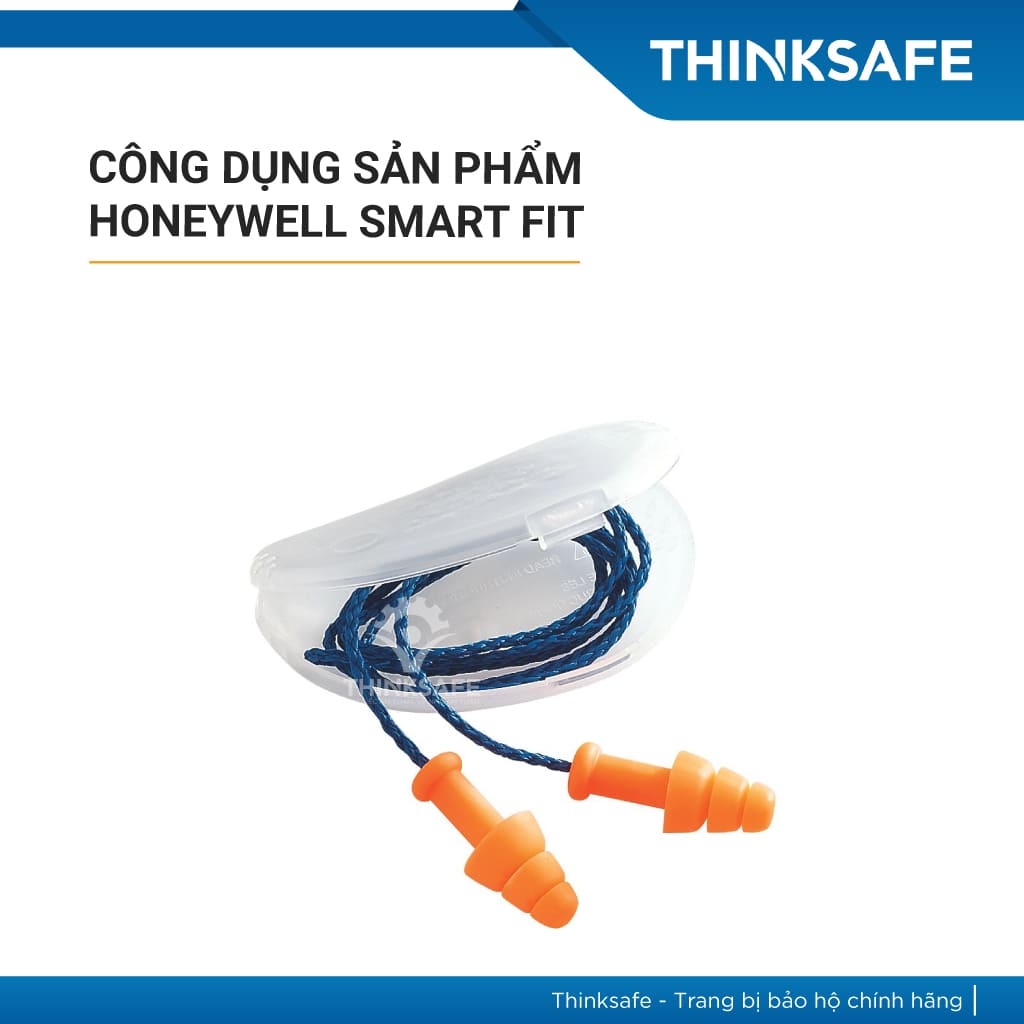 Nút tai chống ồn Honeywell Smart Fit, bịt tai chống ồn có dây, 3 tầng, giảm ồn tới 25db - Thinksafe