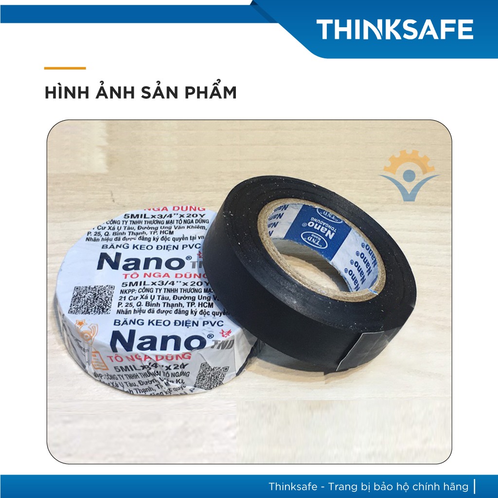 Băng keo điện Nano Tô Nga Dũng, cách điện, chịu nhiệt 105 độ, chống nước, chống cháy lan