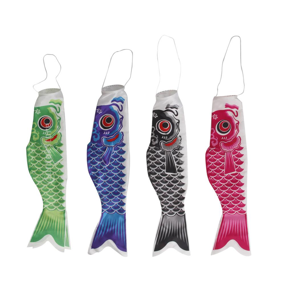 4 Pieces 70cm Japanese Windsock Carp Flag Koi Nobori Sailfish Wind Streamer