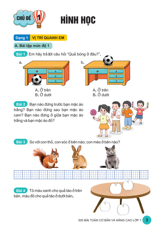 Sách - 500 Bài Toán Cơ Bản Và Nâng Cao Lớp 1 - Dùng chung cho các bộ sách giáo khoa hiện hành - ndbooks