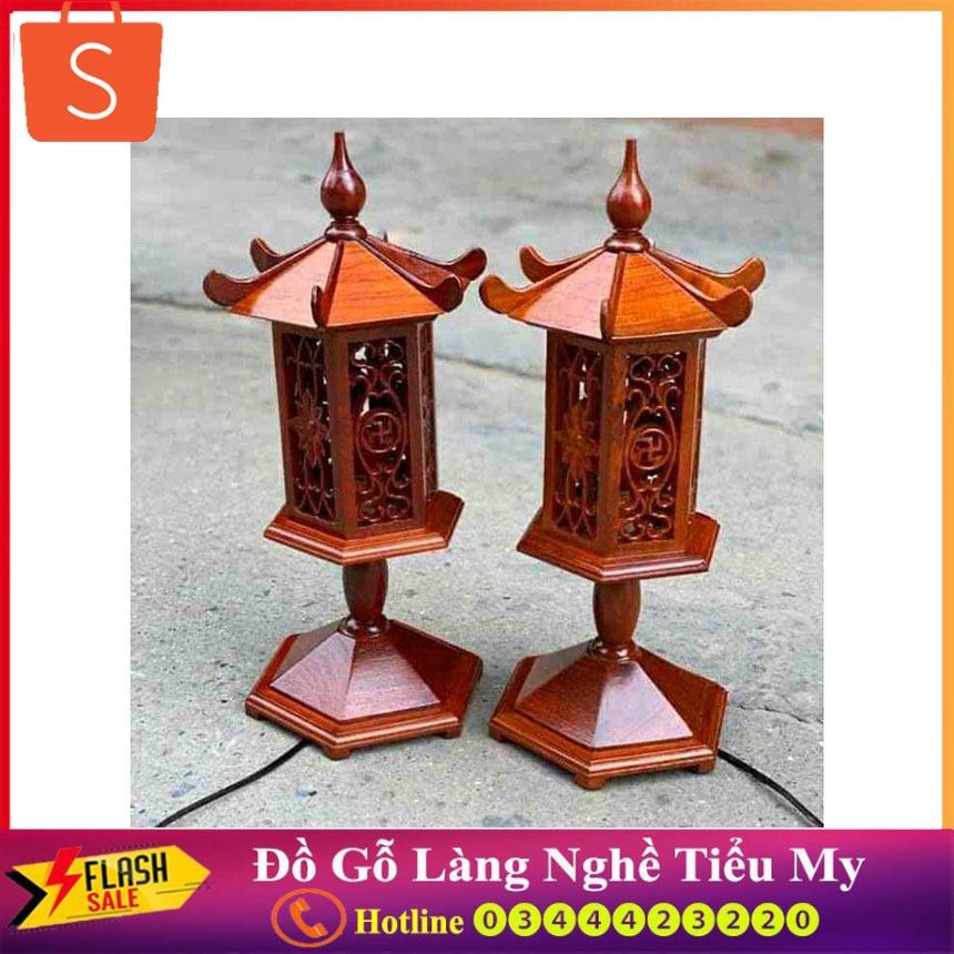 Đèn thờ gỗ hương ta mái chùa