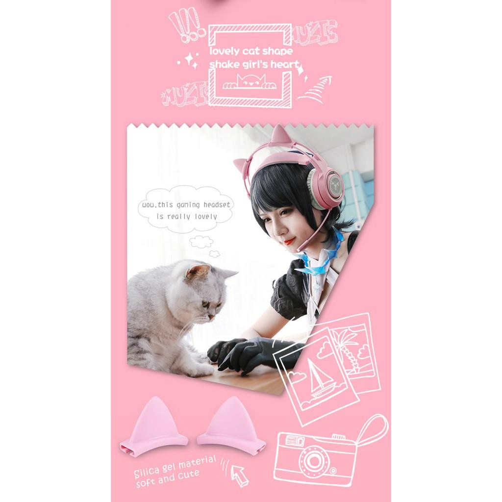 Tai nghe Gaming Somic G951 Pink tai mèo - USB Sound 7.1