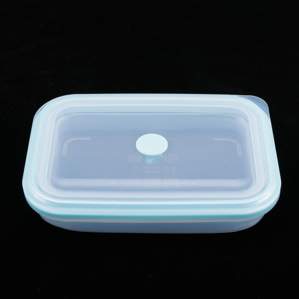 Collapsible Silicone Food Storage Containers, Folding Lunch Bento Box BPA Free for Camping, Hiking, Backpacking