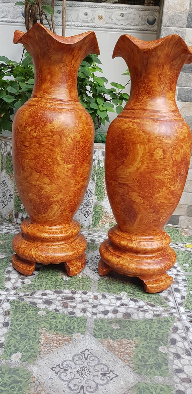 Cặp Bình Gỗ nu gõ hay gõ vẽ nu cao tròn đều đẹp cao 60cm x đk 20cm ý nghĩa bình an , phú quý Anh Chị trưng phòng khách nhà, công ty, bàn thờ thần tài to đẹp ạ