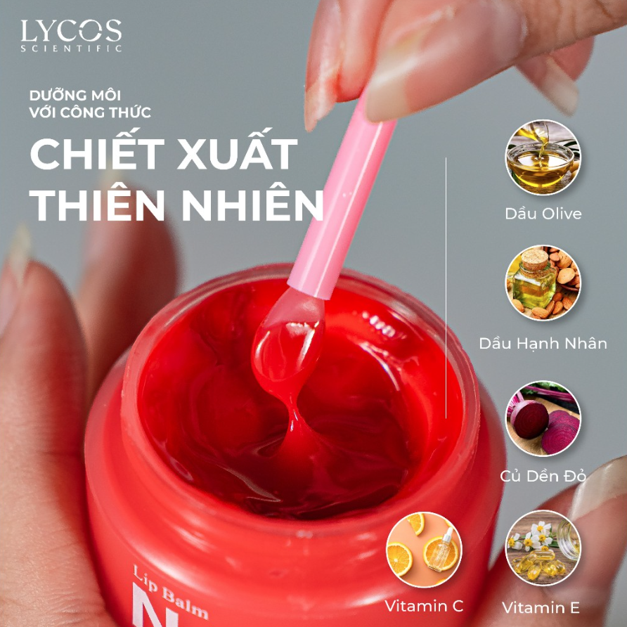 SON NUT LYCOS có màu - Son Dưỡng Môi Lycos căng mọng, dưỡng ẩm, mờ thâm, cải thiện nứt nẻ. 10g