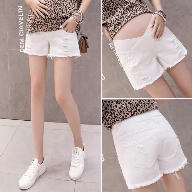 Quần short denim bà bầu mùa hè️hàng quảng châu siêu đẹp