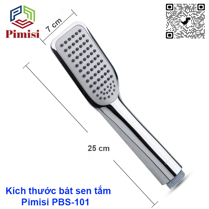 Bát sen tắm của vòi tắm hoa sen nóng lạnh Pimisi 1 chế độ với tay sen bằng nhựa cao cấp mạ xi Cr/Ni sáng bóng - đầu lỗ bát cao su massage tăng áp | Hàng chính hãng