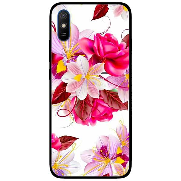 Ốp lưng dành cho Xiaomi Redmi 9 / Redmi 9A - Hoa Đỏ Nền Trắng