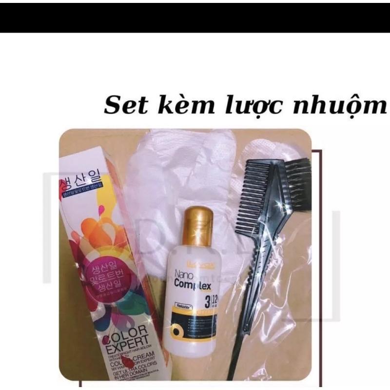 Sét Thuốc Nhuộm Tóc Bạch Kim Tặng gang tay và oxi