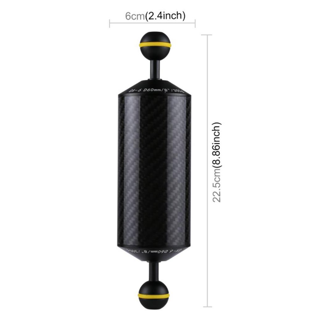 Sunnimix Sợi Carbon Bóng Kẹp Adapter Phần Chụp Ảnh Dưới Nước Đèn Cánh Tay 60 Mm