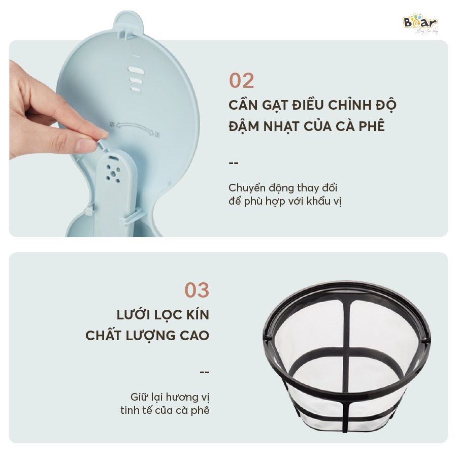 Máy Pha Cà Phê Mini Bear Nhỏ Gọn Tiện Dụng Pha Trà Pha Coffee Tự Động Giữ Ấm Loại Bỏ Cặn SB-CF06A HÀNG CHÍNH HÃNG